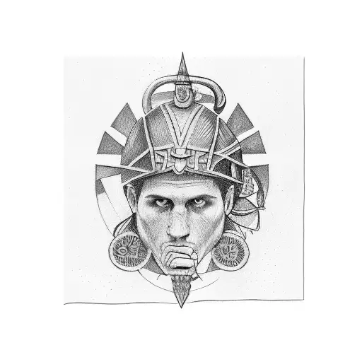 roman in arena tattoo design idea