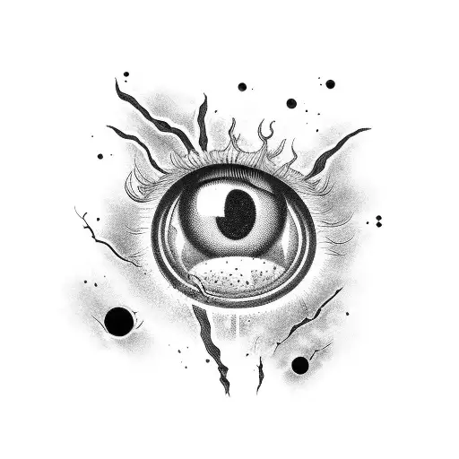 Multiple scary eyes tattoo design idea