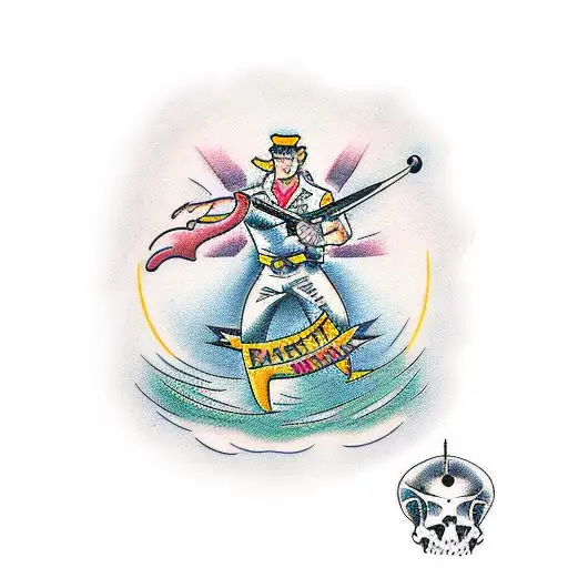 bar fight tattoo design idea