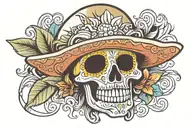 Mexican skull tattoo design idea