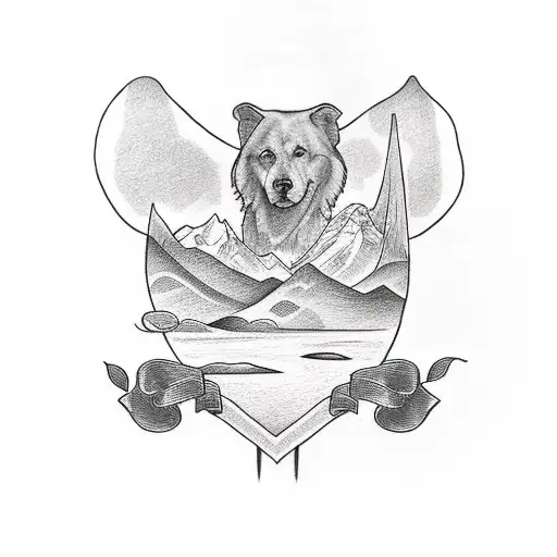 heart-shaped tattoo, each Flaherty family member's initials inside, surrounded by the Vermont Green Mountains.  tattoo design idea