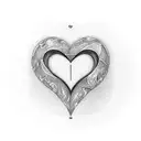 heart-shaped tattoo, each Flaherty family member's initials inside, surrounded by the Vermont Green Mountains.  tattoo design idea
