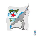 island of Cuba map with cienfuegos's province highlighted and a cuban flag for background  tattoo design idea