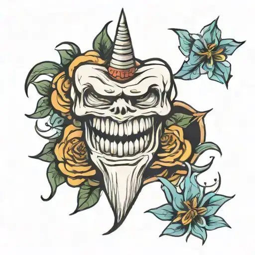 tooth line tattoo design idea