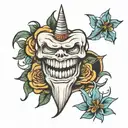tooth line tattoo design idea