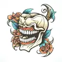 tooth line tattoo design idea