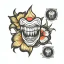 tooth line tattoo design idea