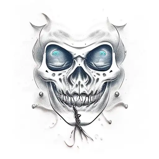 Davey Jones pirate face tattoo design idea