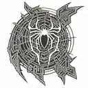 Spiderman logo cyberpunk version tattoo design idea