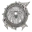 Spiderman logo cyberpunk version tattoo design idea