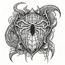 Spiderman logo cyberpunk version tattoo design idea