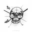 Aviation tools forming a skull shape tattoo design idea