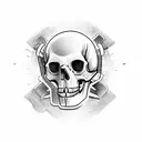 Aviation tools forming a skull shape tattoo design idea