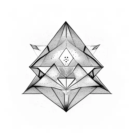 inverted Triangle with black background and a white human shape inside of it tattoo design idea