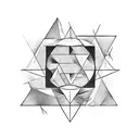 inverted Triangle with black background and a white human shape inside of it tattoo design idea