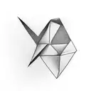 inverted Triangle with black background and a white human shape inside of it tattoo design idea