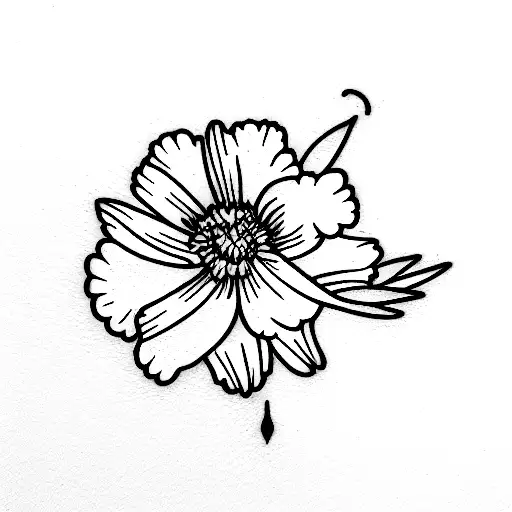carnation, jonquil and chrysanthemum tattoo design idea