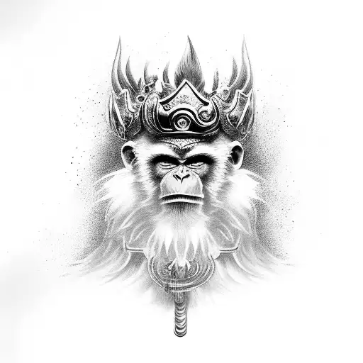 monkey king tattoo design idea