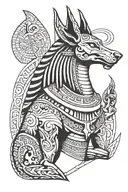 egyptian god anubis And Ra tattoo design idea