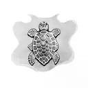 sea turtle in palm tree leaf  tattoo design idea