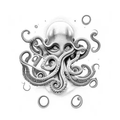 women with tentacle hair tattoo design idea