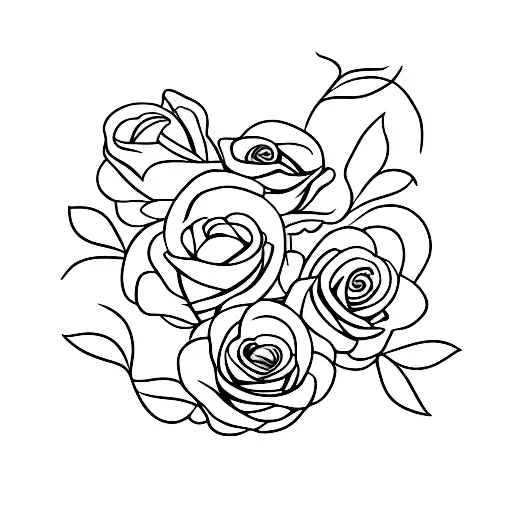 rose, daisy and shamrock tattoo design idea