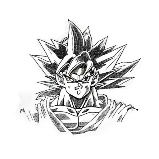 goku fighting tattoo design idea