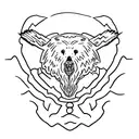 lower arm half sleeve, gothic 7, 4 bear paw, data hospitality  tattoo design idea