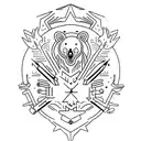 lower arm half sleeve, gothic 7, 4 bear paw, data hospitality  tattoo design idea