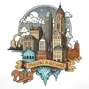 philly city skyline tattoo design idea