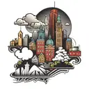 philly city skyline tattoo design idea