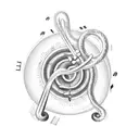 Musical notes intertwined with stethoscope tattoo design idea