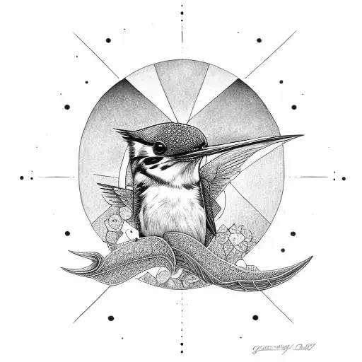 Avery Bunker, Daughter, Aug 27/17, Robin Bird, Kingfisher Bird, Virgo, Leo, Rich, Peridot, Sun Orange  tattoo design idea