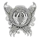 Celtic blessing hands with clouds tattoo design idea