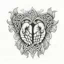 Celtic blessing hands with clouds tattoo design idea