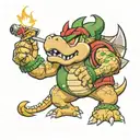 bowser lighting a blunt with his breath  tattoo design idea