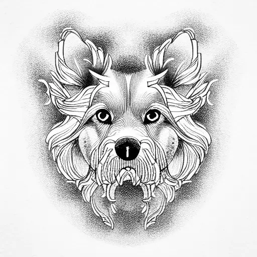dogs love tattoo design idea