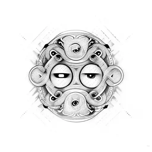 multiple eyes located next to each other  tattoo design idea