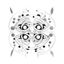 multiple eyes located next to each other  tattoo design idea