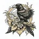 crow endurance tattoo design idea