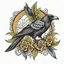 crow endurance tattoo design idea