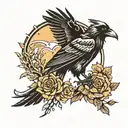 crow endurance tattoo design idea