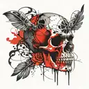 stich skull tattoo design idea