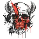 stich skull tattoo design idea
