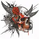 stich skull tattoo design idea