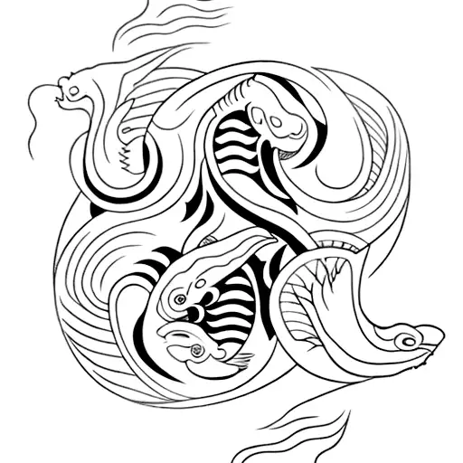 koi fish yin yang tattoo design idea