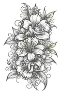 Birthday flowers tattoo design idea