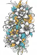 Birthday flowers tattoo design idea