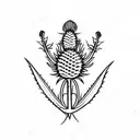 thistle tattoo design idea