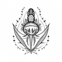 thistle tattoo design idea